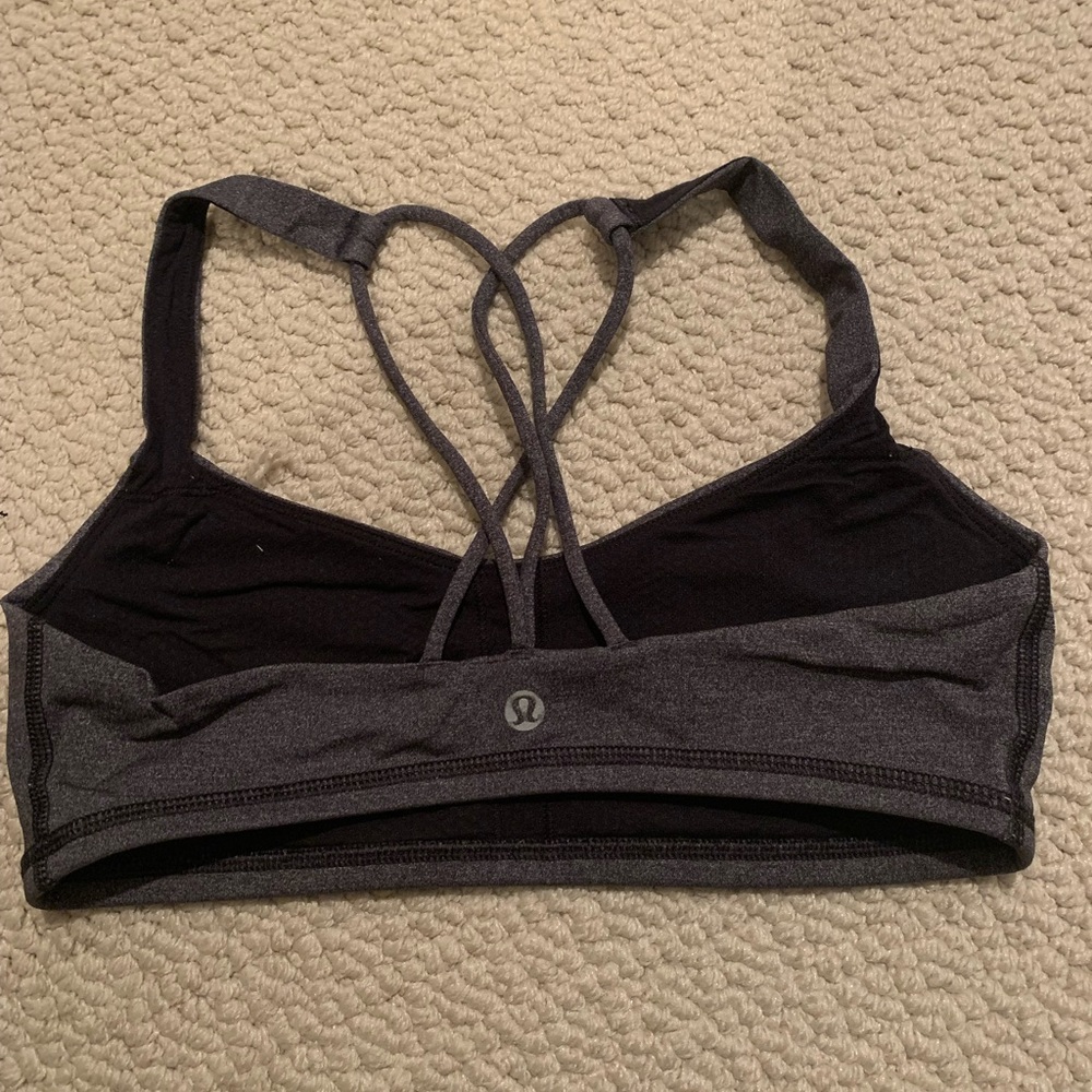 Gray lululemon sports bra. Pads included. Great condition.
